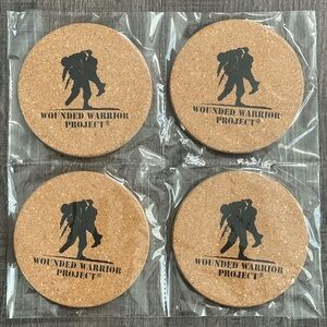 New Wounded Warrior Project Cork Coasters Set